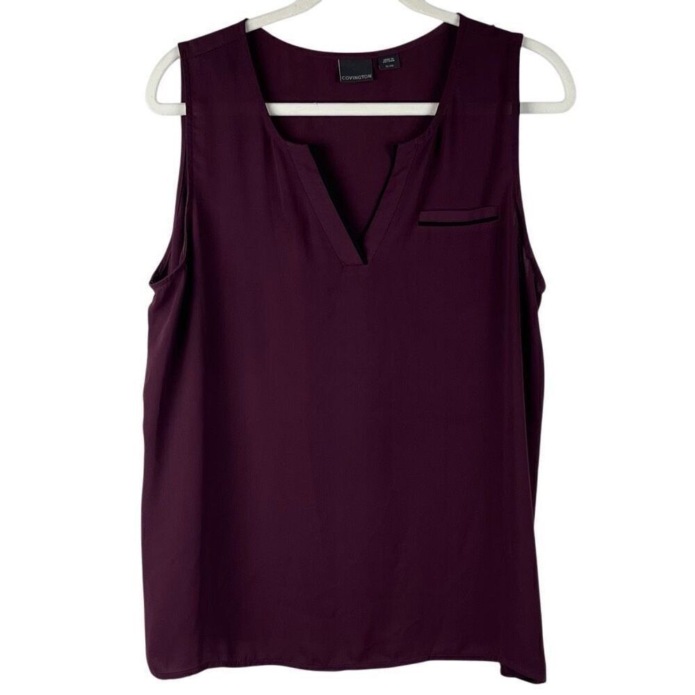 Covington Purple V-neck Sleeveless Blouse XL